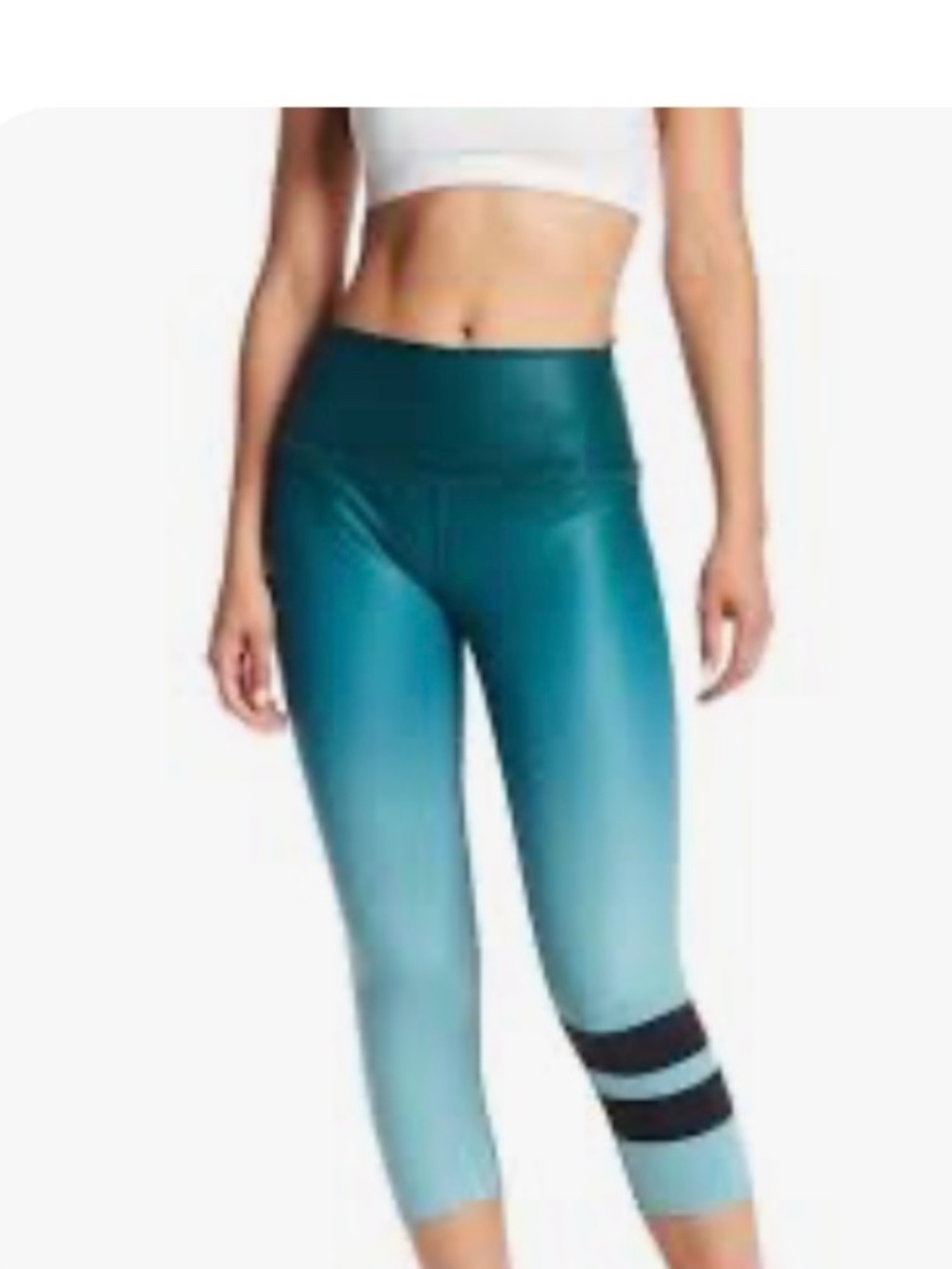 Alo Yoga High-Waist Airbrush Leggings in a green gradient or ombré colorway